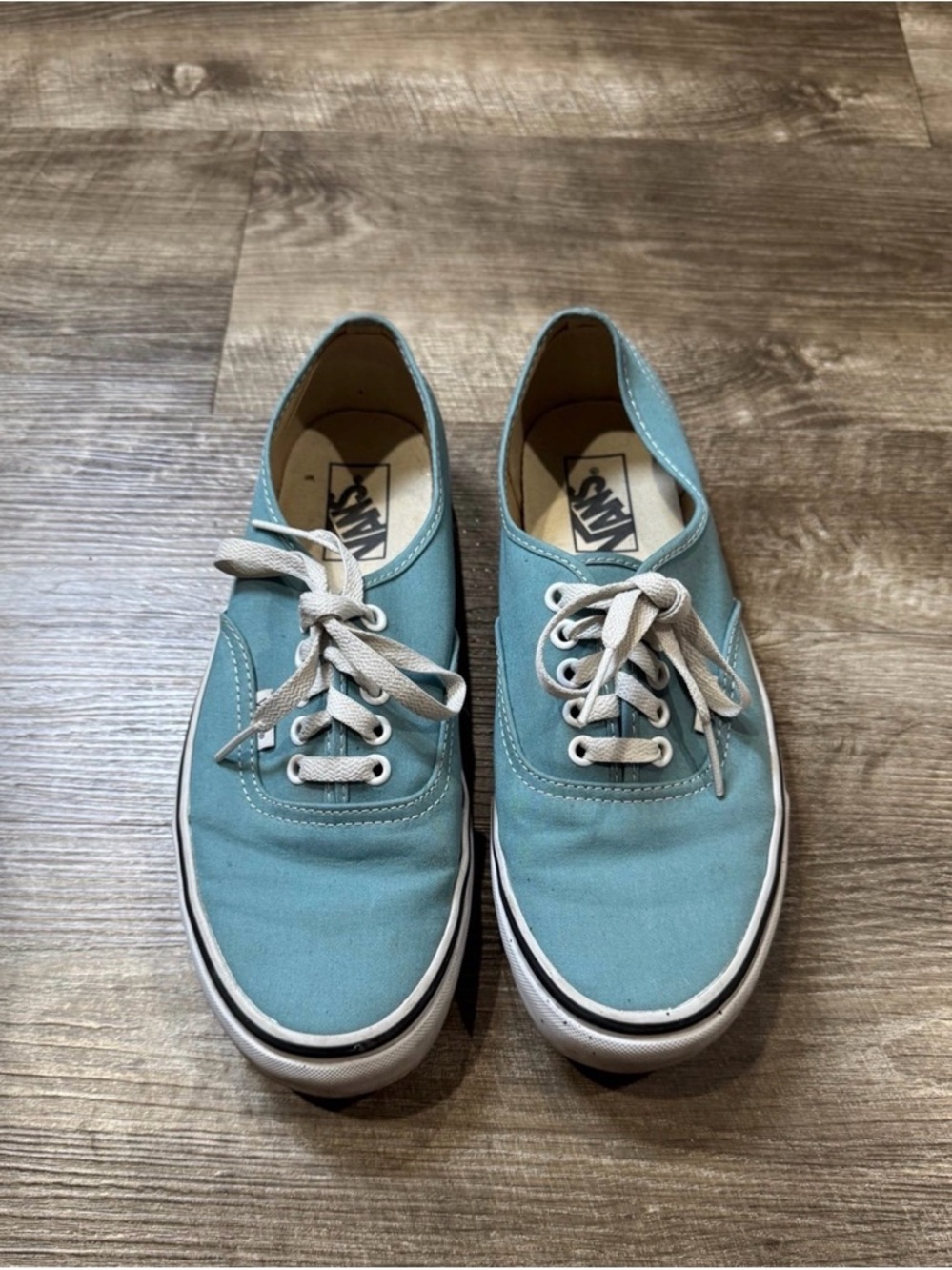 Vans Off The Wall Unisex Skate Shoes Green Canvas Lace Up Low Top M 8 W 9.5